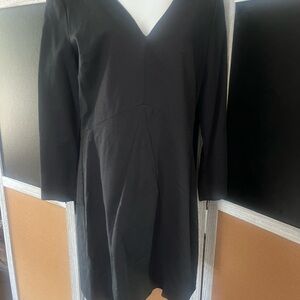 Kate Spade Black Sheath Dress V-Neck 3/4 Sleeves